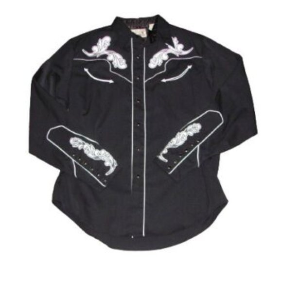 Roper Western Riding Shirt Men's Size Large Pearl Button Up Shirt Embroidered - Picture 1 of 10